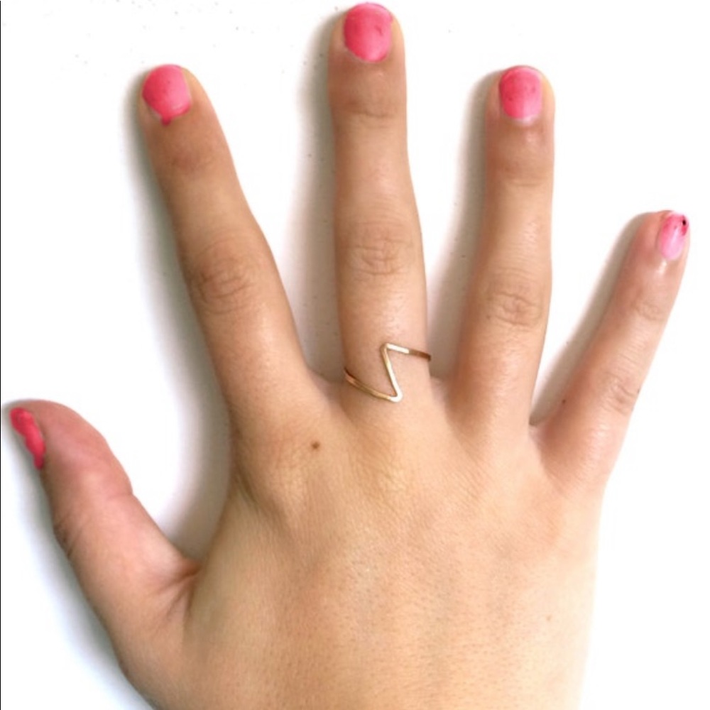 Sterling Silver Lightning Bolt Stacking Ring - image 3